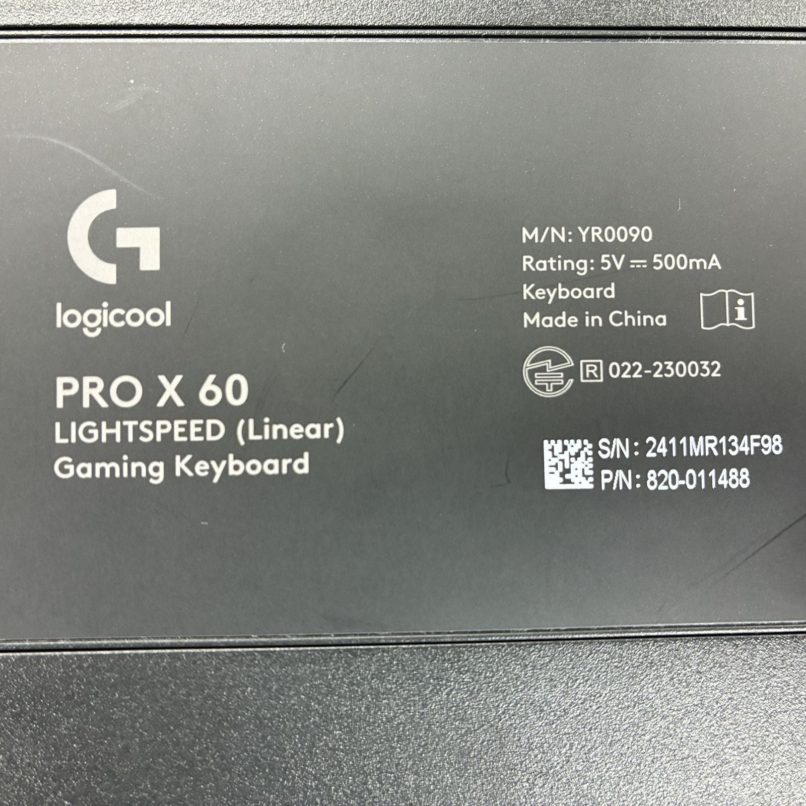 Keyboard Body Logicool Yr0090 Pro X 60 Lightspeed W11151131