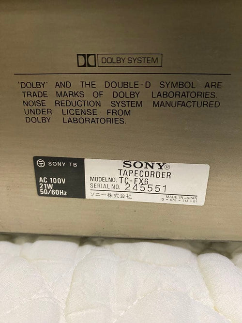Sony Cd, Md Cassette Decks Tc-Fx6