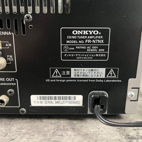Onkyo Cd, Md Cassette Decks Cd/Md Fr-N7Nx D-N7Nx