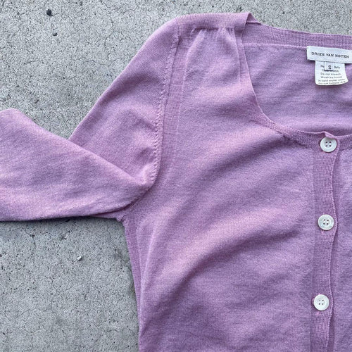Dries Van Noten Long-Sleeve Dris Purple Cardigan