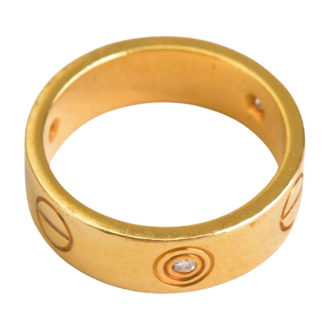 Cartier Ring 3P K18Yg 750 6.6G 9.5 #50 F-Ya1258