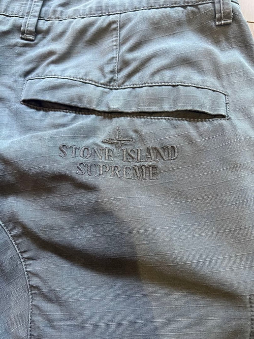 Stone Island Work Pants, Cargo Painter'S Supreme Reactive Ice Camo