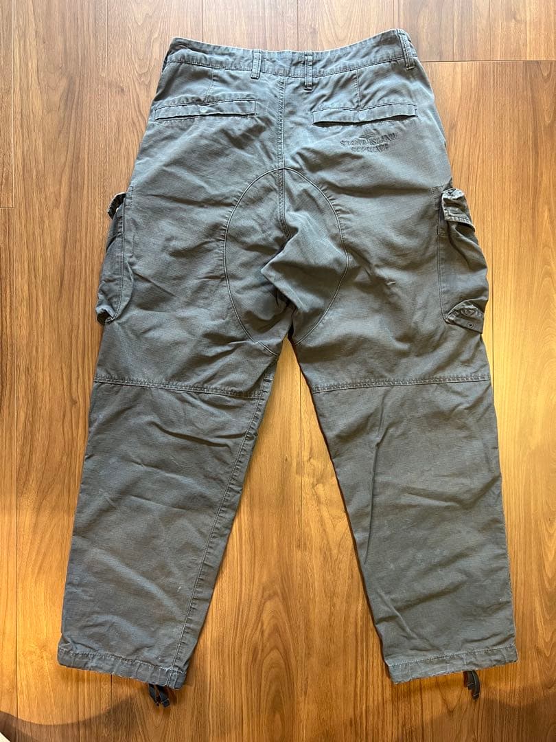 Stone Island Work Pants, Cargo Painter'S Supreme Reactive Ice Camo