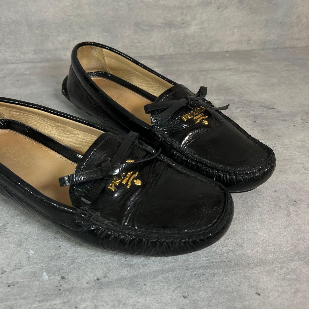 Prada Loafers Leather Shoes 22.5