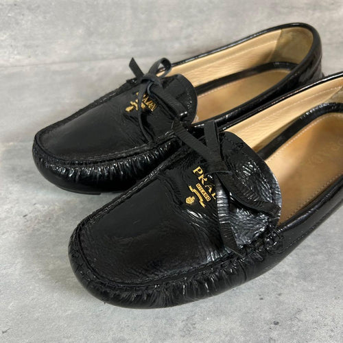 Prada Loafers Leather Shoes 22.5