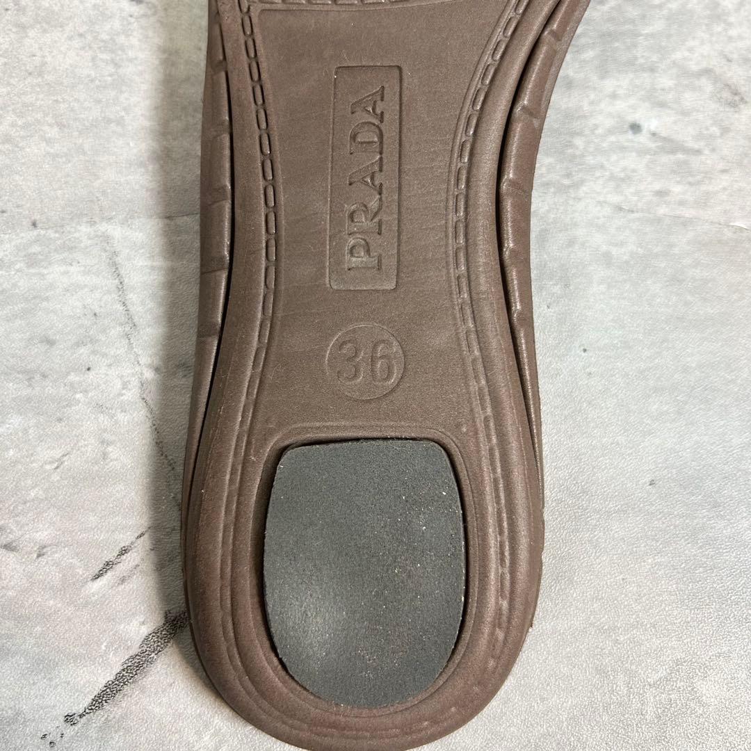 Prada Loafers Leather Shoes 22.5
