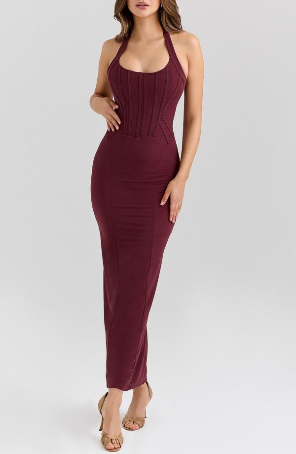 Long Sleeves, Three Quarter Sleeve House Of Cb Lusilla Halter Powermesh Bodycon