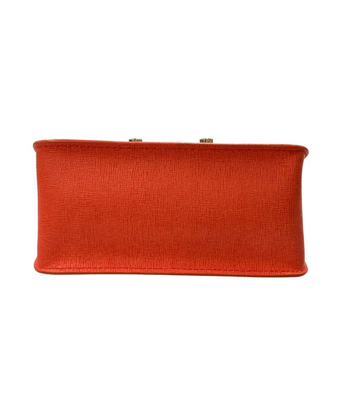 furla orange shoulder bag side view