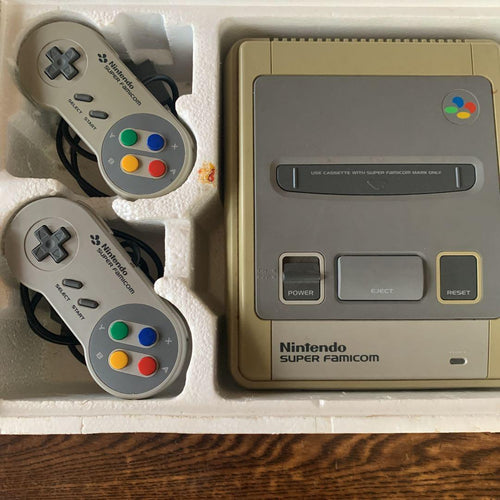 nintendo shvc-001 video game console front view