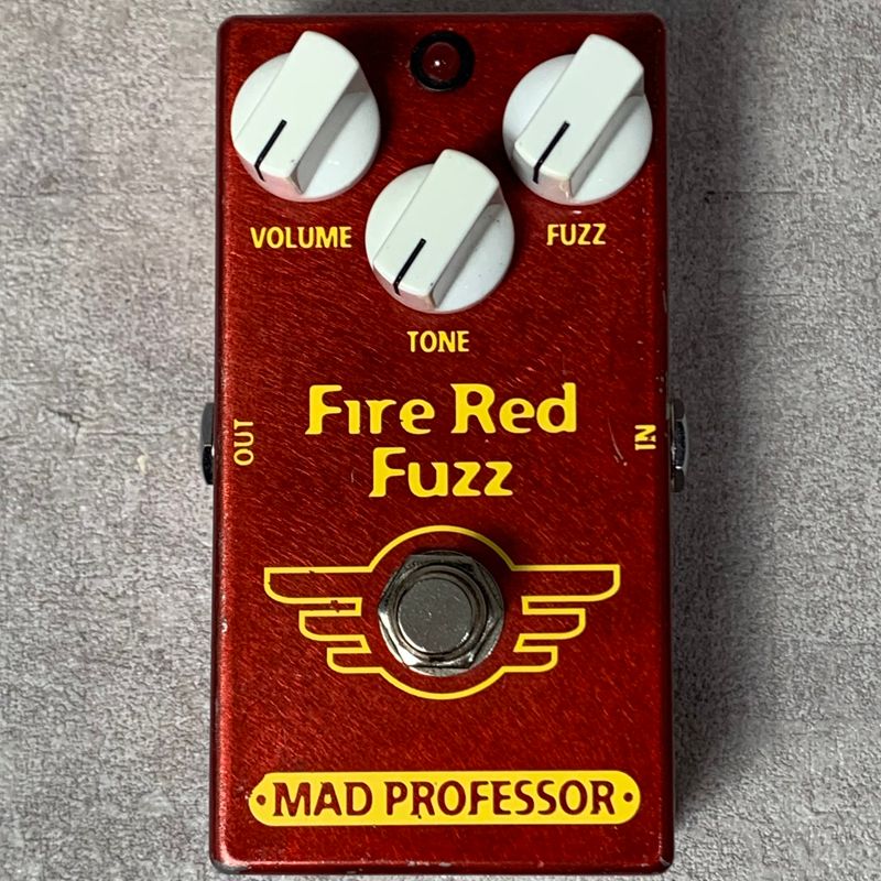 red guitar effector front view