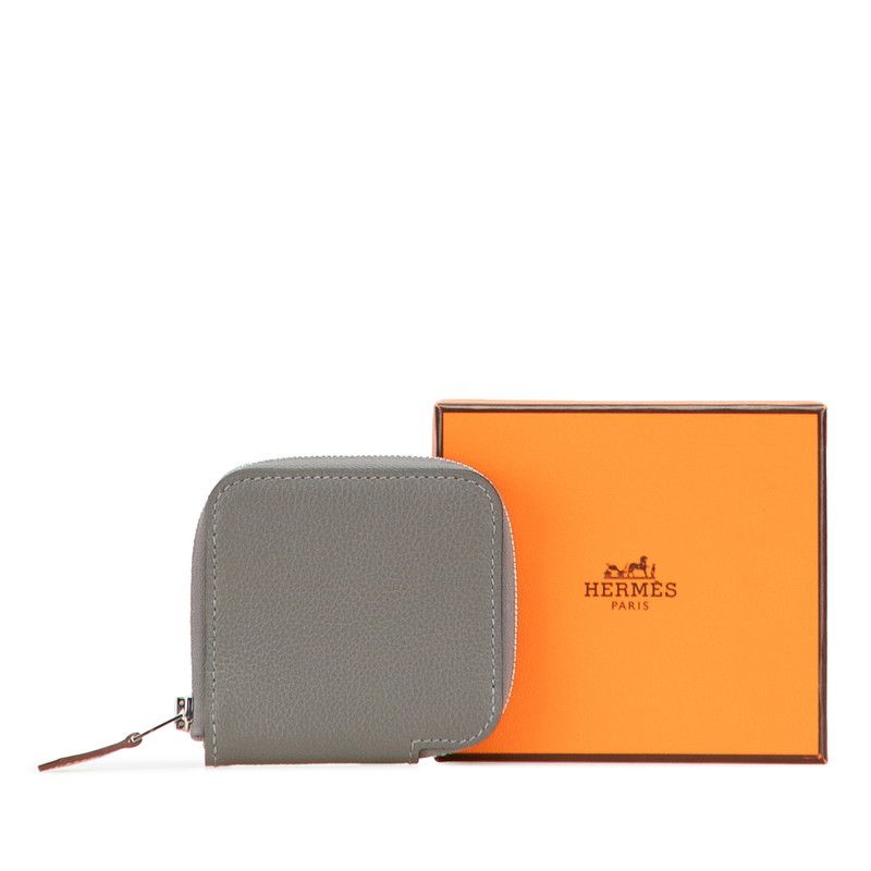 hermes grey coin purse markings and labels