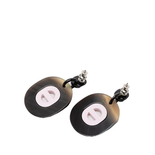 hermes pink earrings front view
