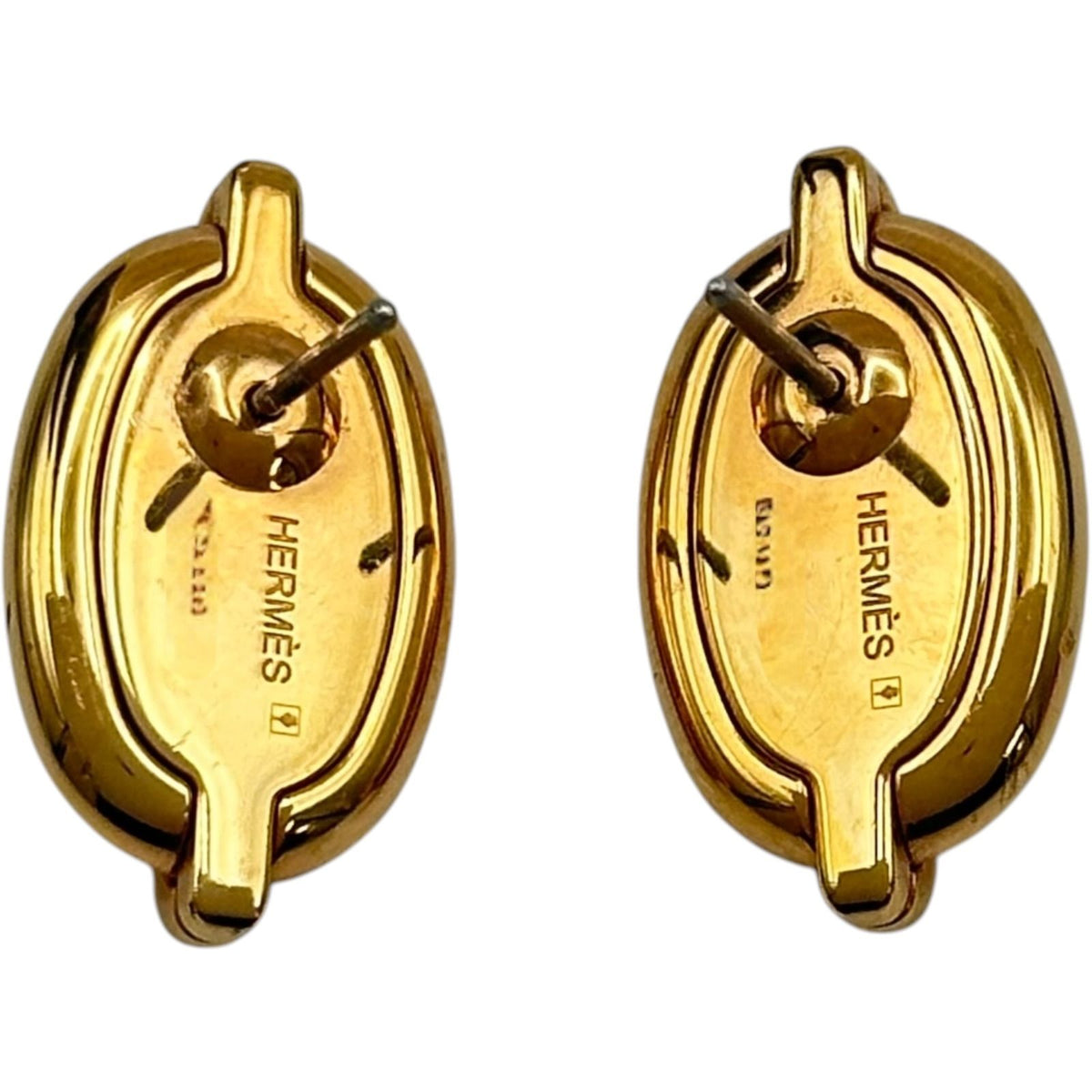 hermes pink earrings rear view