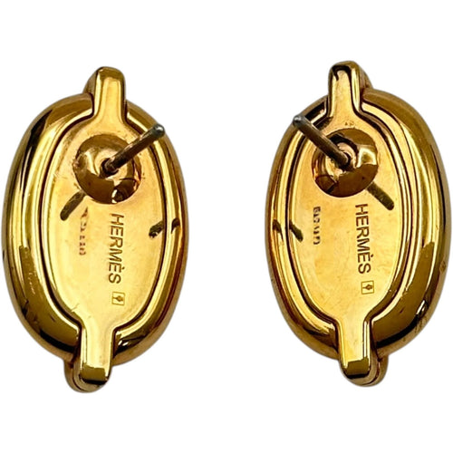 hermes pink earrings rear view