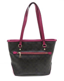 coach pink tote bag rear view