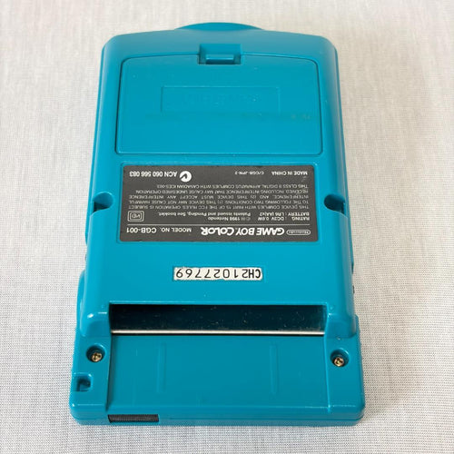 nintendo cgb-001 handheld console markings and labels