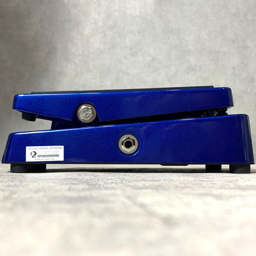 blue / metallic guitar effector rear view