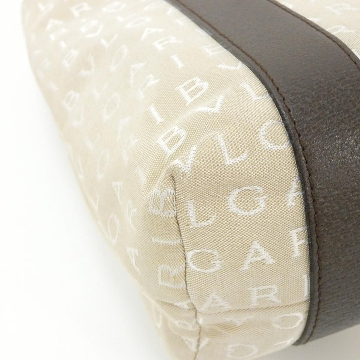 bvlgari beige / brown handbag rear view