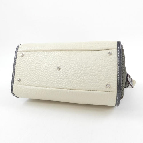 pelle borsa beige handbag side view