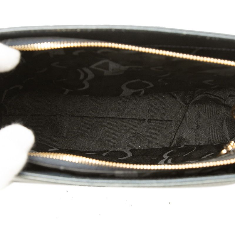 salvatore ferragamo bc214189 navy shoulder bag side view