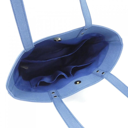blue tote bag accessories included