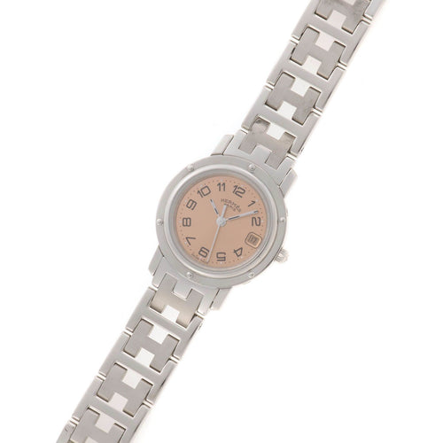 hermes cl4.210 pink watch front view
