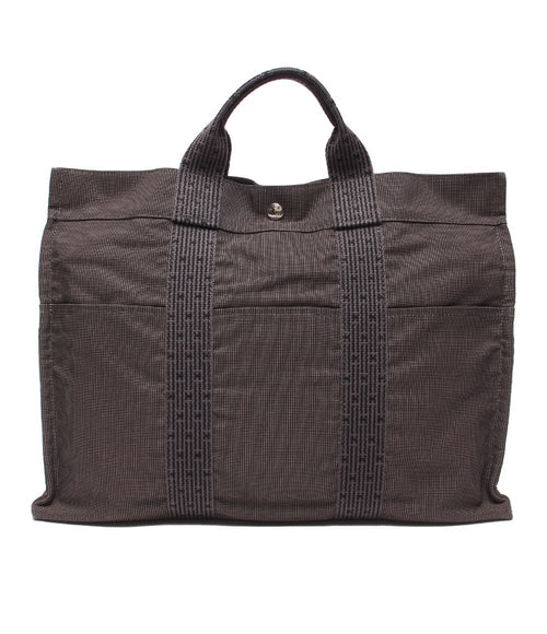hermes grey tote bag front view