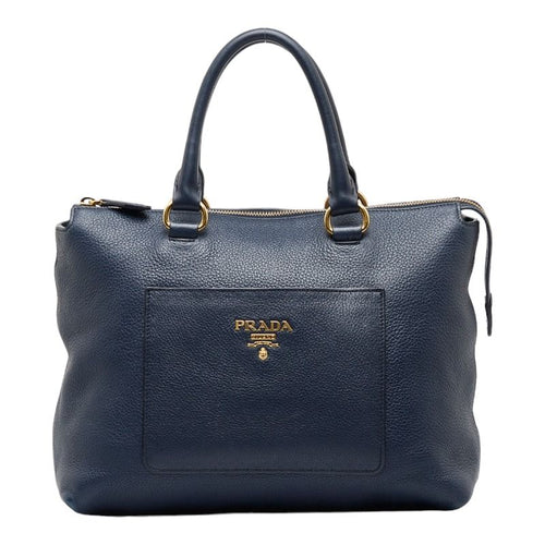 prada 1ba063 navy handbag front view