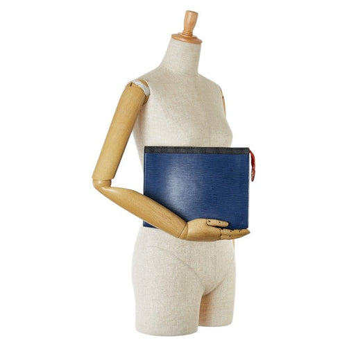 louis vuitton m62912 navy pouch / clutch interior details