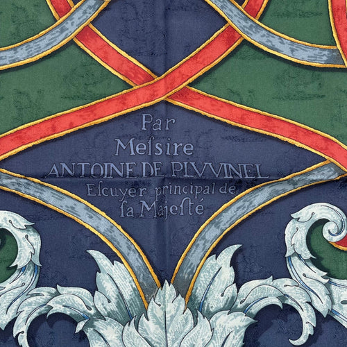 hermes navy scarf interior details