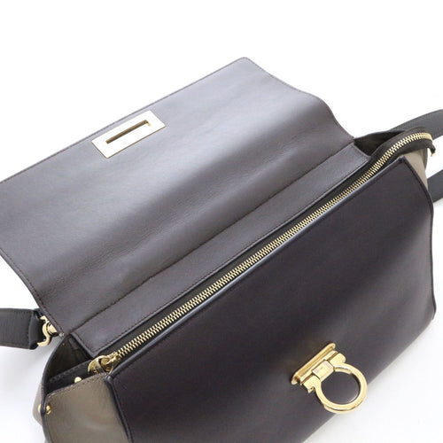 salvatore ferragamo grey shoulder bag accessories included