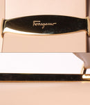 salvatore ferragamo beige / pink shoulder bag interior details