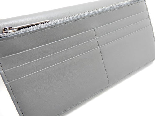 balenciaga grey wallet interior details