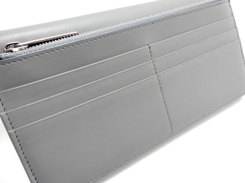 balenciaga grey wallet interior details