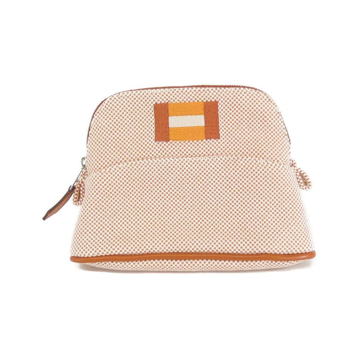 Hermes Pouch / Clutch – Orange / Silver