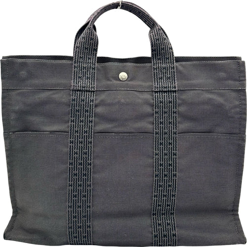 hermes grey tote bag rear view