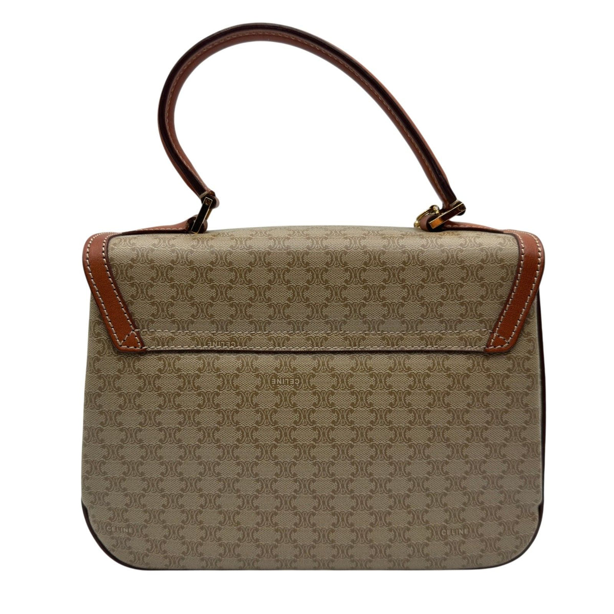 celine beige shoulder bag rear view