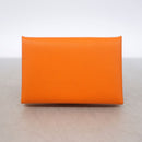 hermes orange card holder interior details