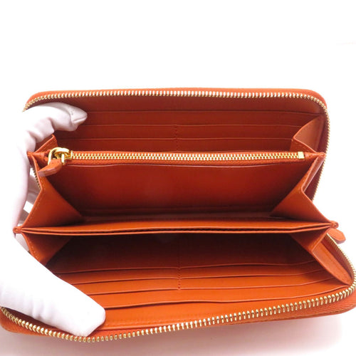 prada orange wallet condition details
