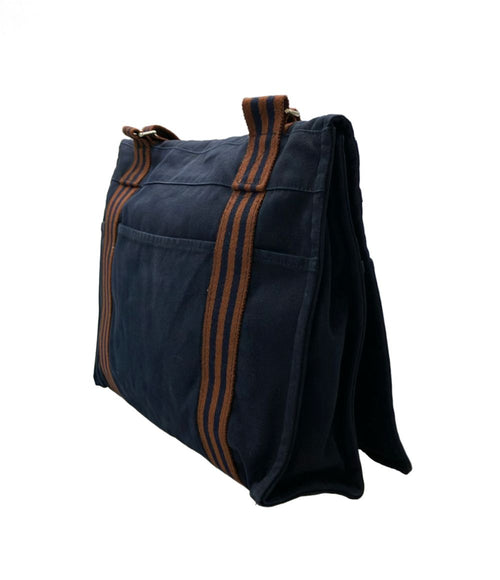 hermes navy shoulder bag rear view