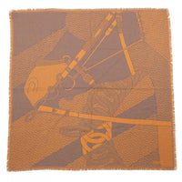Hermes Silk Scarf – Grey / Orange