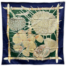 hermes navy scarf front view