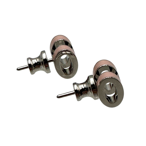 hermes pink earrings side view