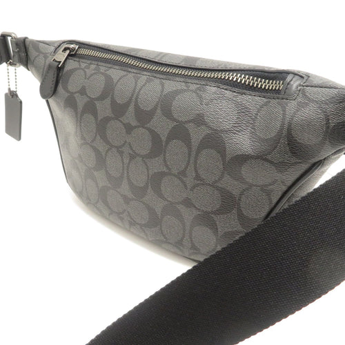 coach grey shoulder bag front view