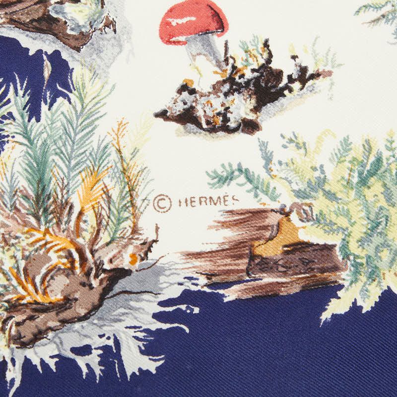 hermes navy scarf front view
