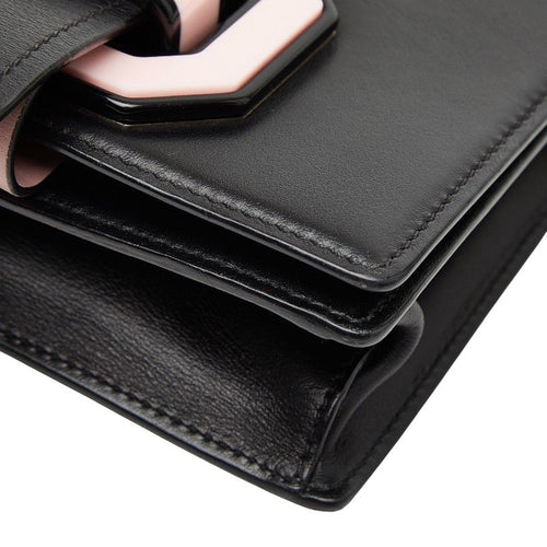 prada pink shoulder bag side view