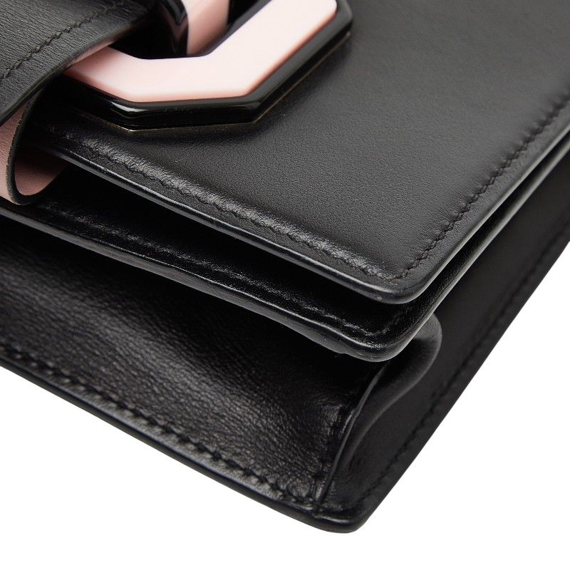 prada pink shoulder bag side view