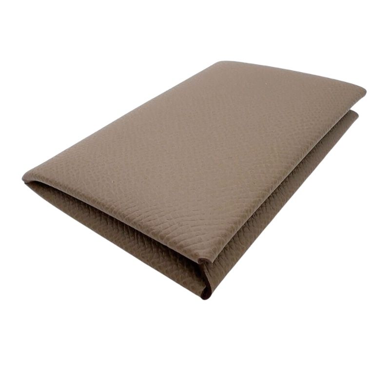 hermes grey card holder rear view