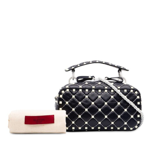valentino navy shoulder bag interior details