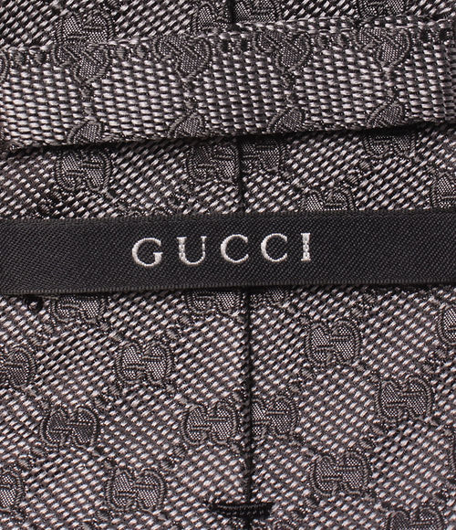 gucci grey necktie side view